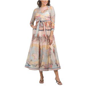 NANCY YANG Tie Waist Maxi Dress